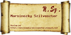 Marsinszky Szilveszter névjegykártya